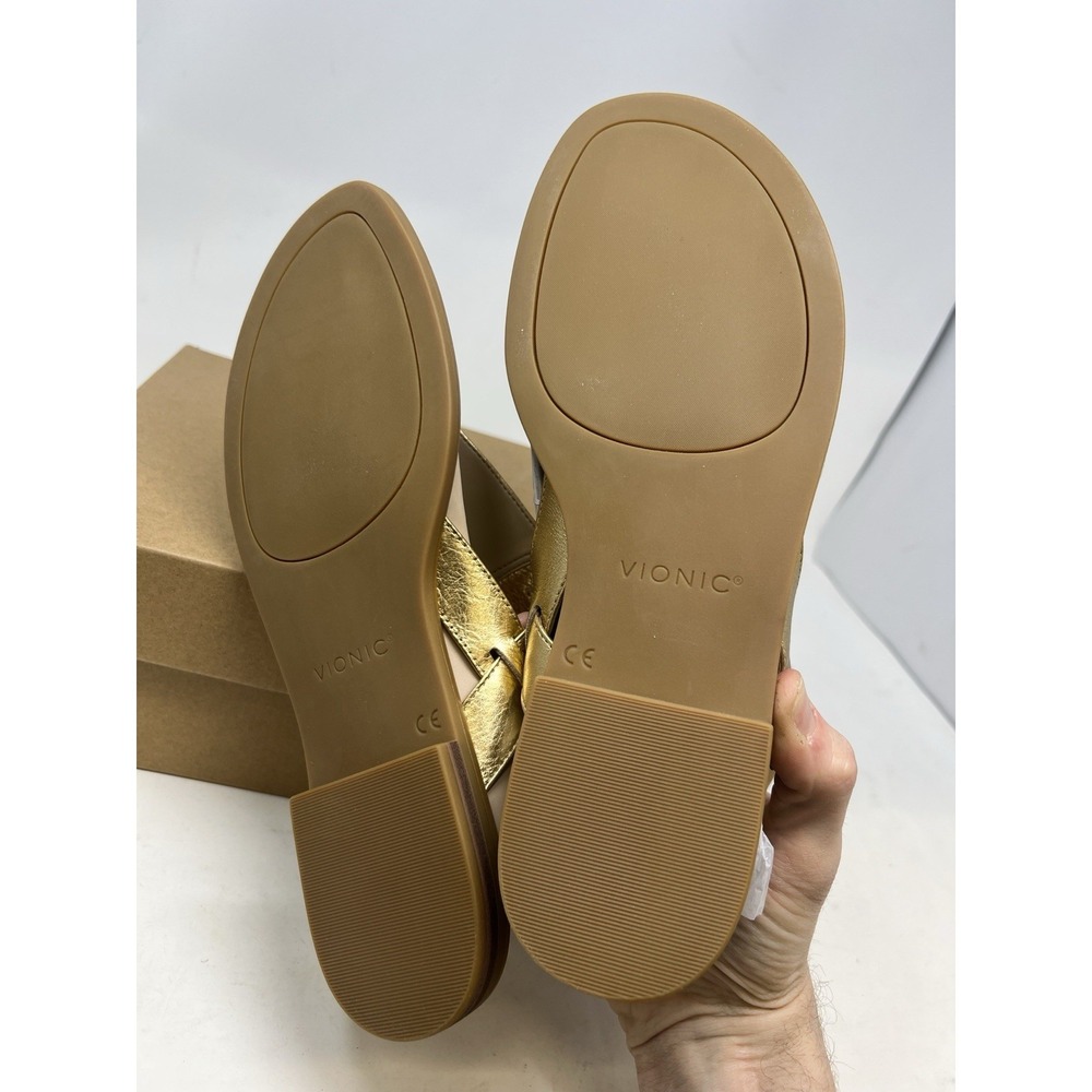 vionic Cora Metallic Gold Leather Women sandals US 9 NWB (LM00154) - Picture 6 of 7